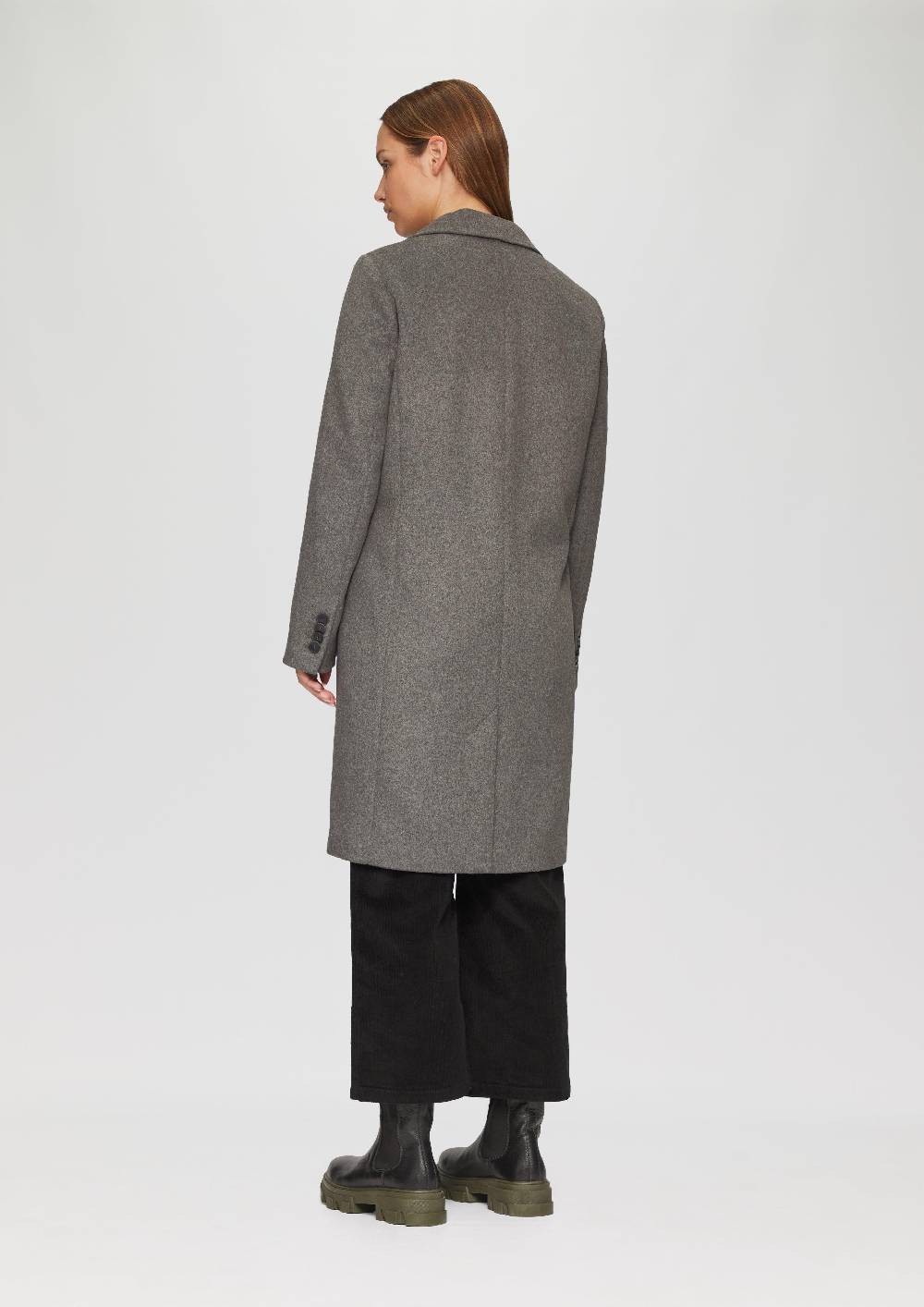 S.Oliver Weicher Wollmantel Mit Reverskragen