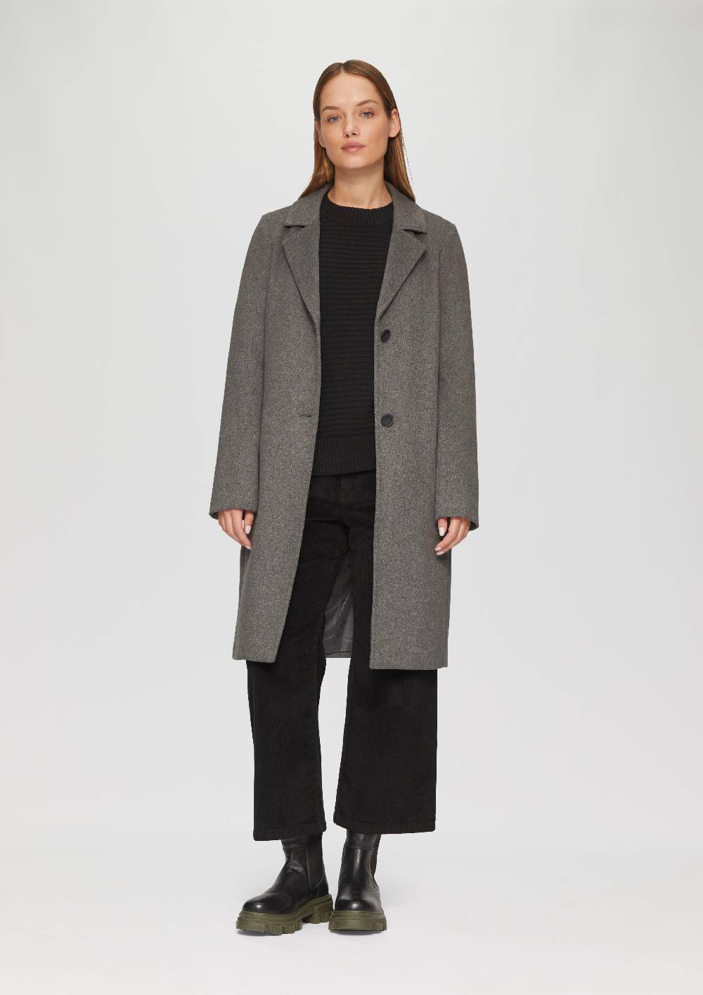 S.Oliver Weicher Wollmantel Mit Reverskragen