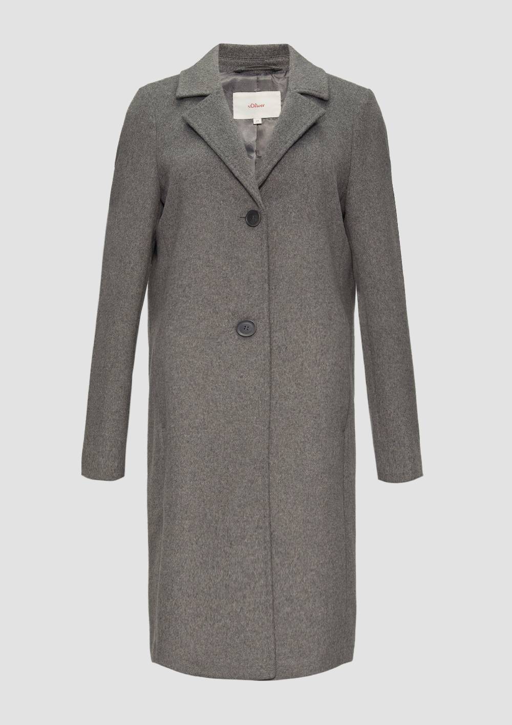 S.Oliver Weicher Wollmantel Mit Reverskragen