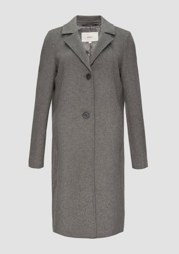 s.Oliver Weicher Wollmantel mit Reverskragen