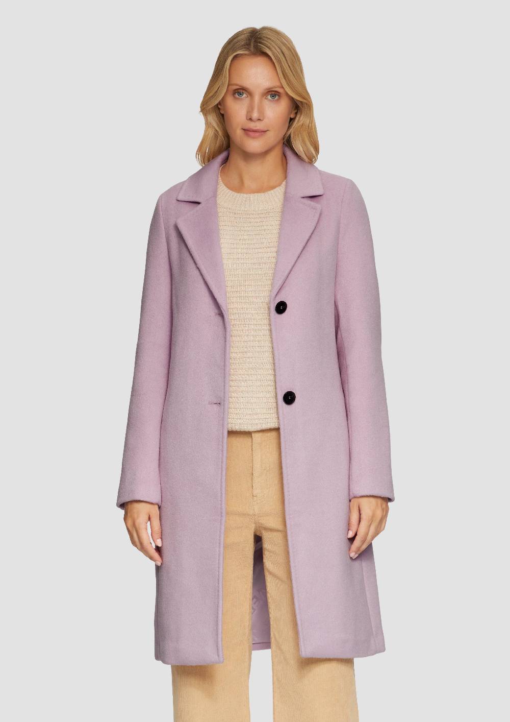 S.Oliver Weicher Wollmantel Mit Reverskragen
