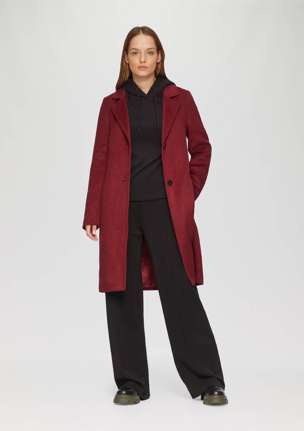 S.Oliver Weicher Wollmantel Mit Reverskragen