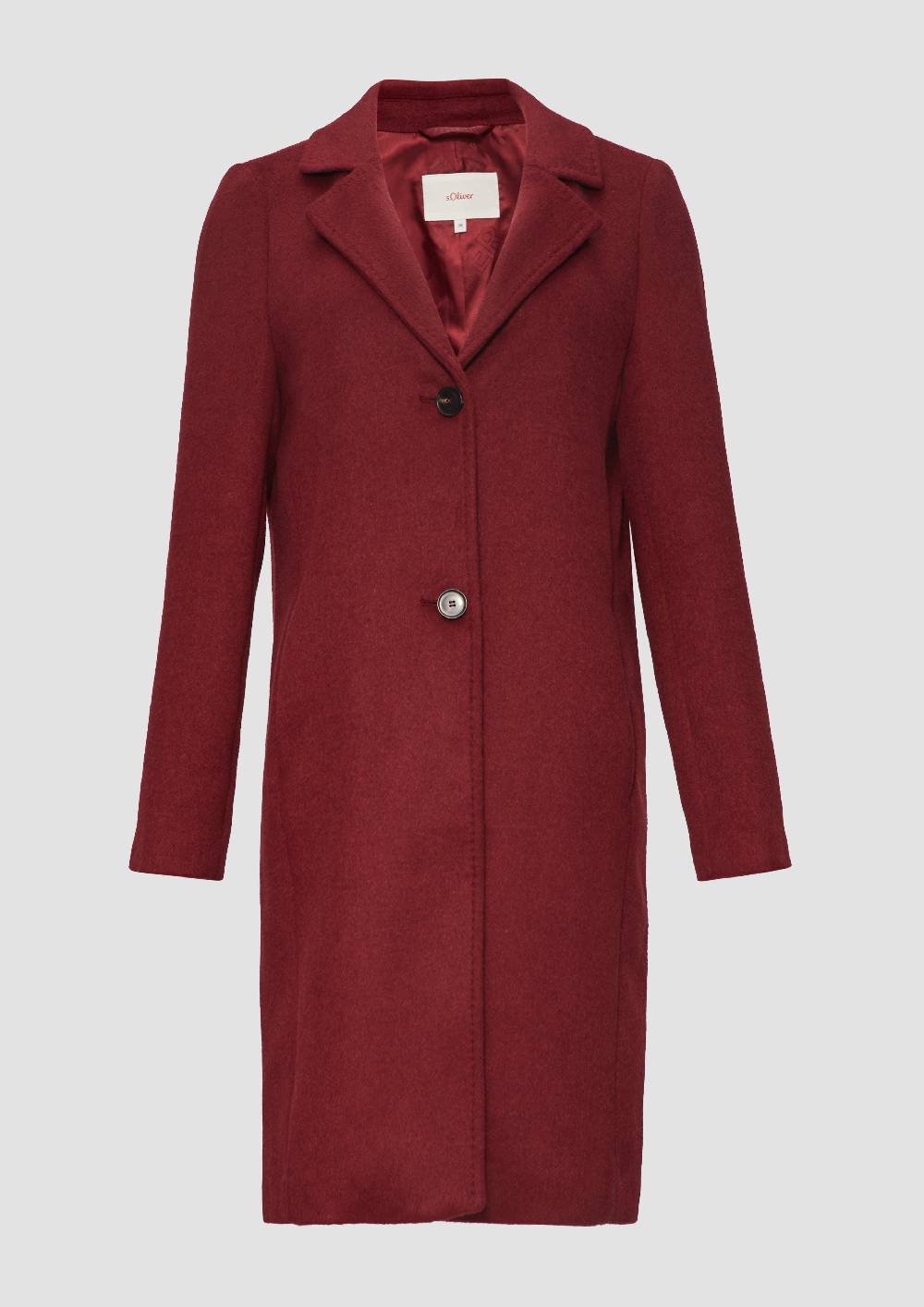 S.Oliver Weicher Wollmantel Mit Reverskragen