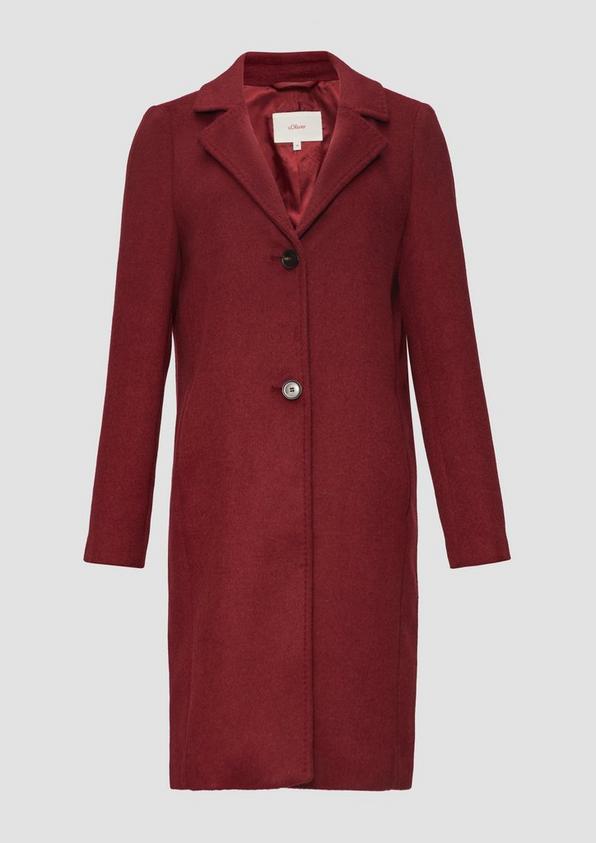 s.Oliver Weicher Wollmantel mit Reverskragen