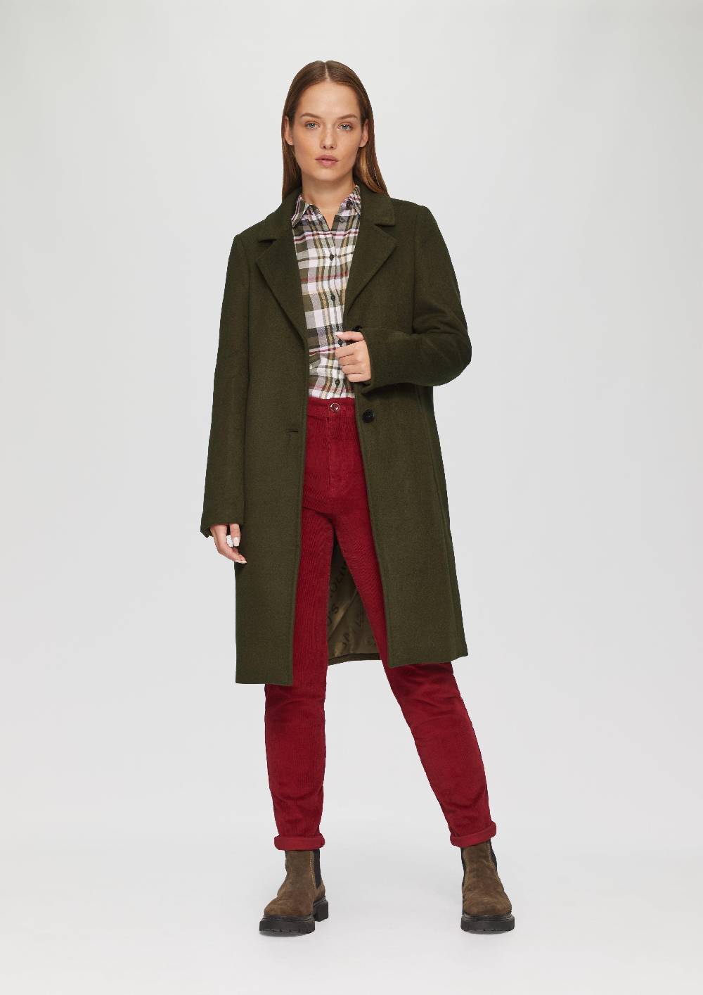 S.Oliver Weicher Wollmantel Mit Reverskragen