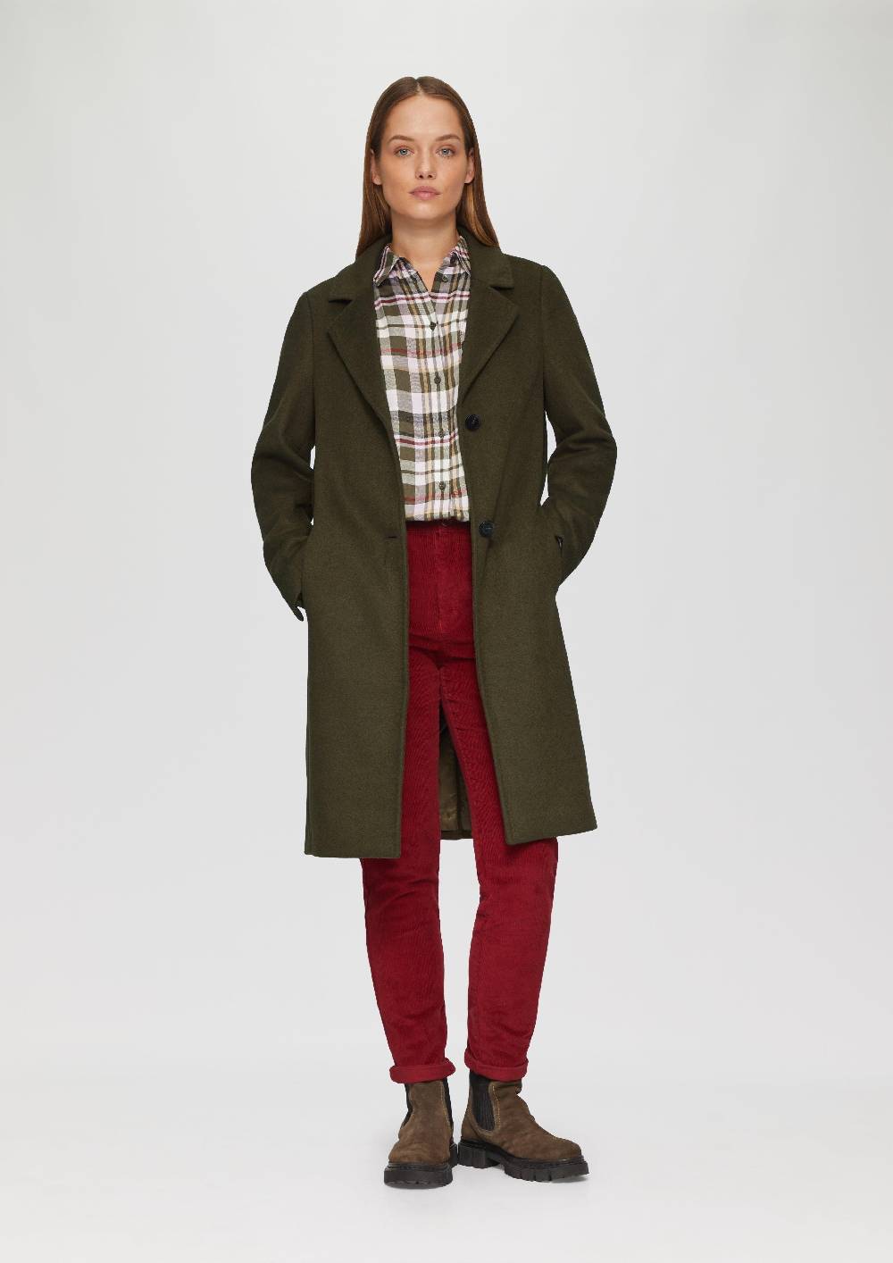 S.Oliver Weicher Wollmantel Mit Reverskragen