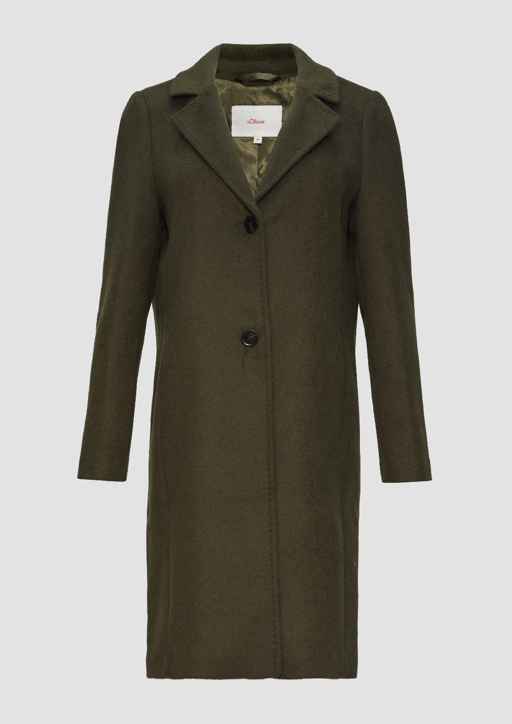 S.Oliver Weicher Wollmantel Mit Reverskragen