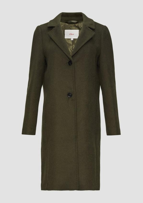 s.Oliver Weicher Wollmantel mit Reverskragen
