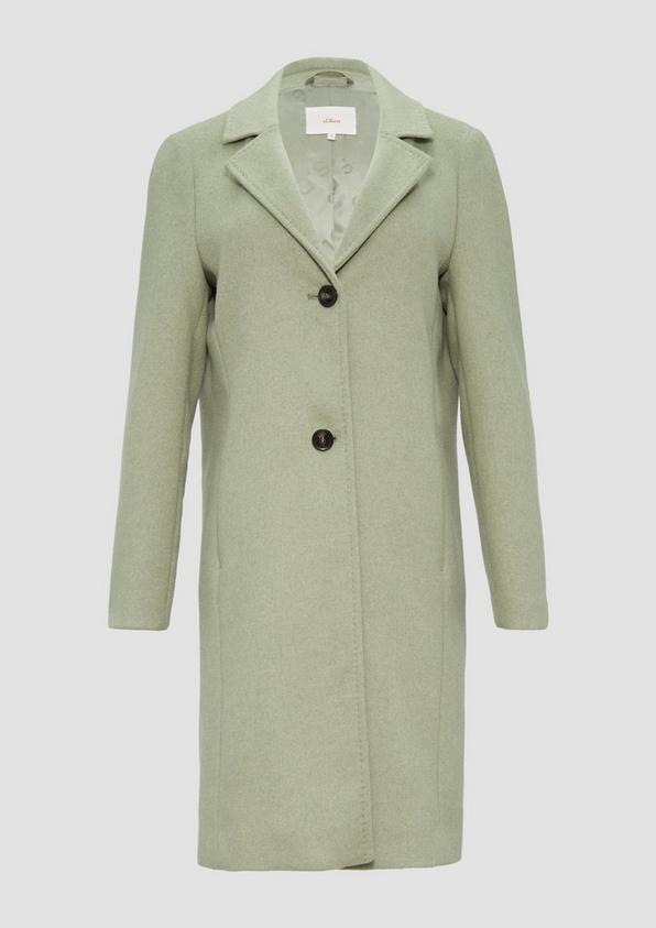 s.Oliver Weicher Wollmantel mit Reverskragen