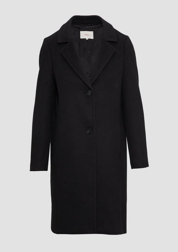 s.Oliver Weicher Wollmantel mit Reverskragen