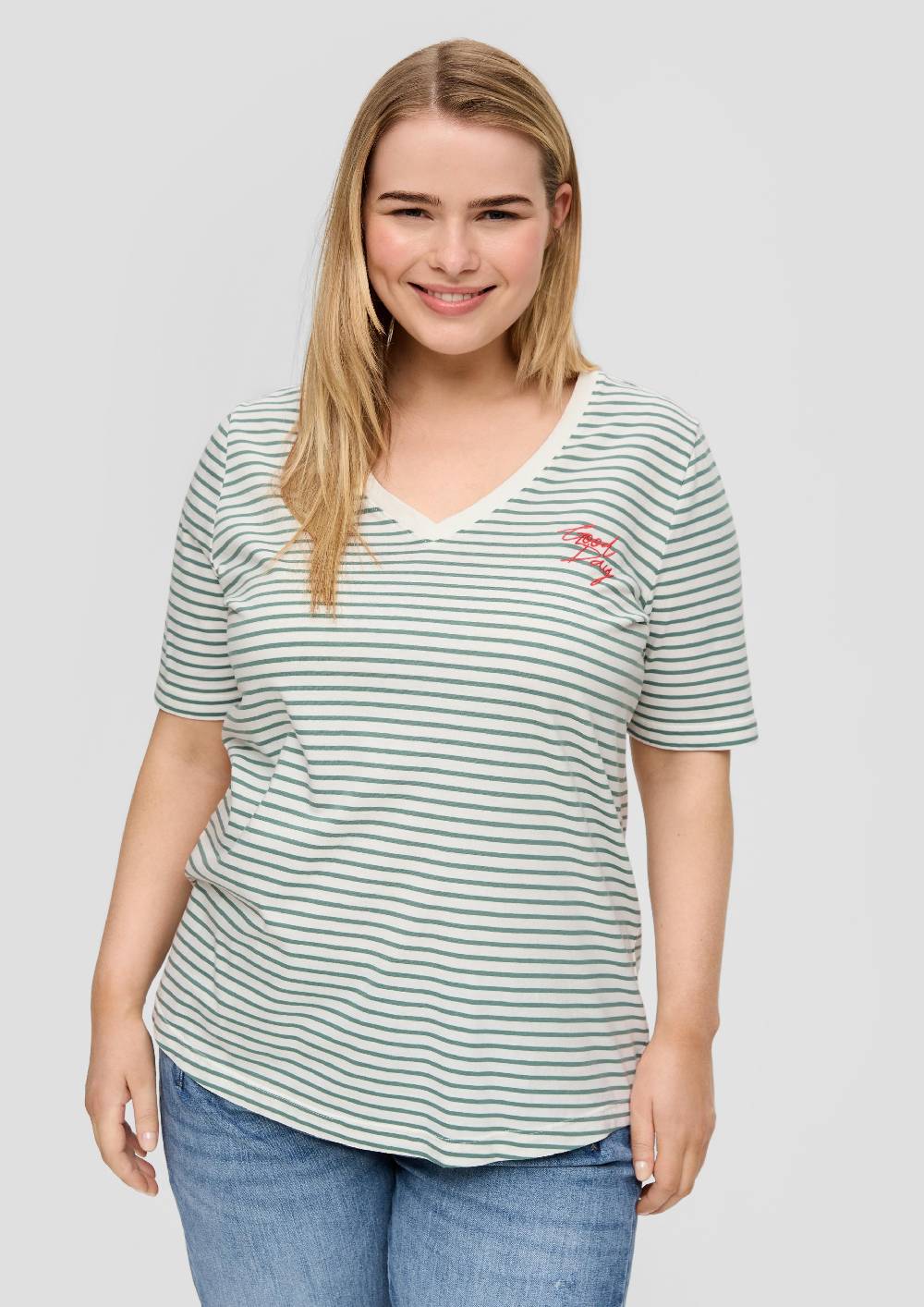 S.Oliver Weiches T-Shirt Mit V-Ausschnitt