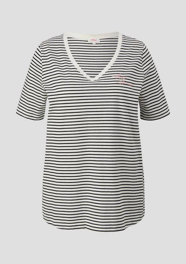 s.Oliver Weiches T-Shirt mit V-Ausschnitt