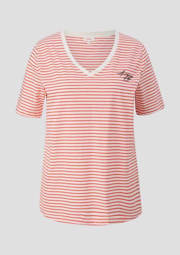 s.Oliver Weiches T-Shirt mit V-Ausschnitt