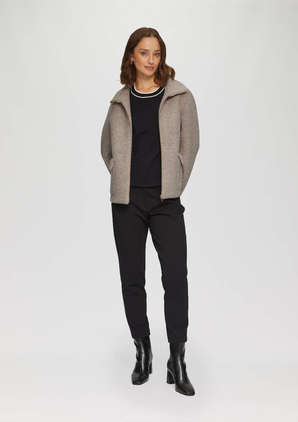 S.Oliver Wollmix-Jacke Mit Weiten Ärmeln