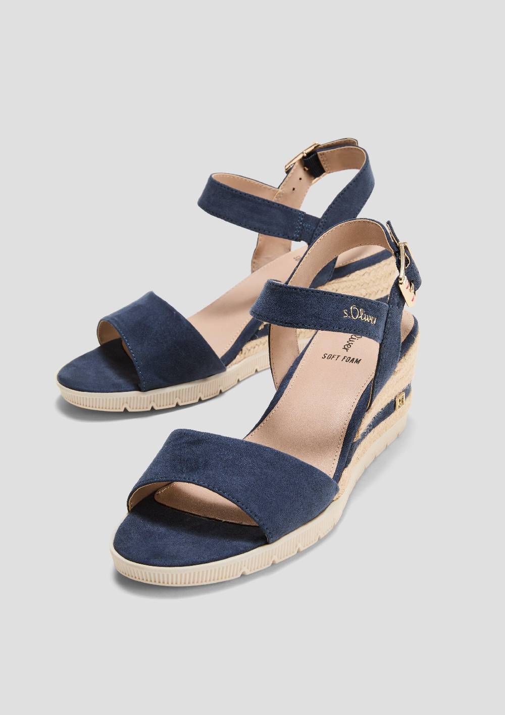 S.Oliver Sandalen Mit Logo-Details Und Dornschließe