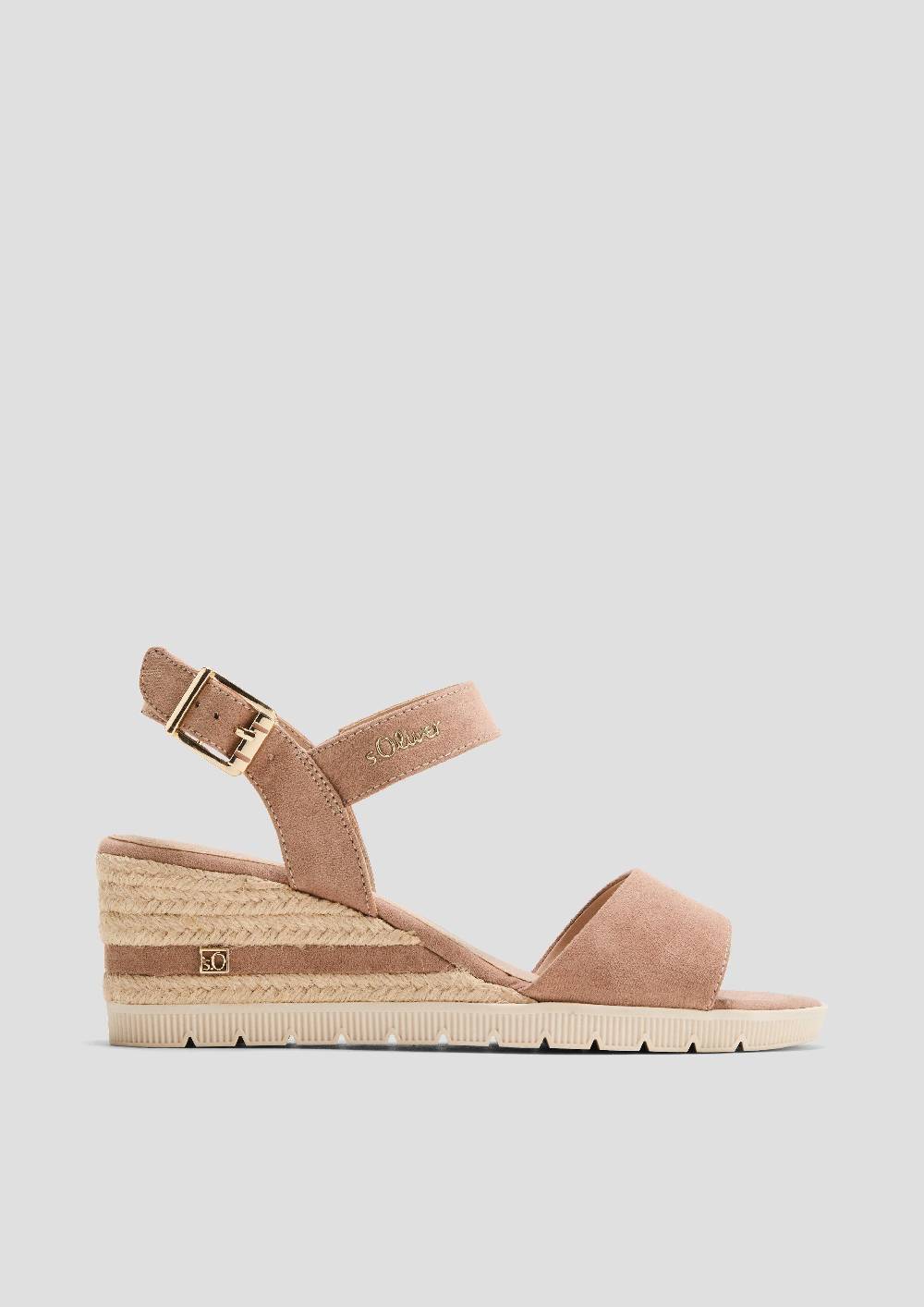 S.Oliver Sandalen Mit Logo-Details Und Dornschließe