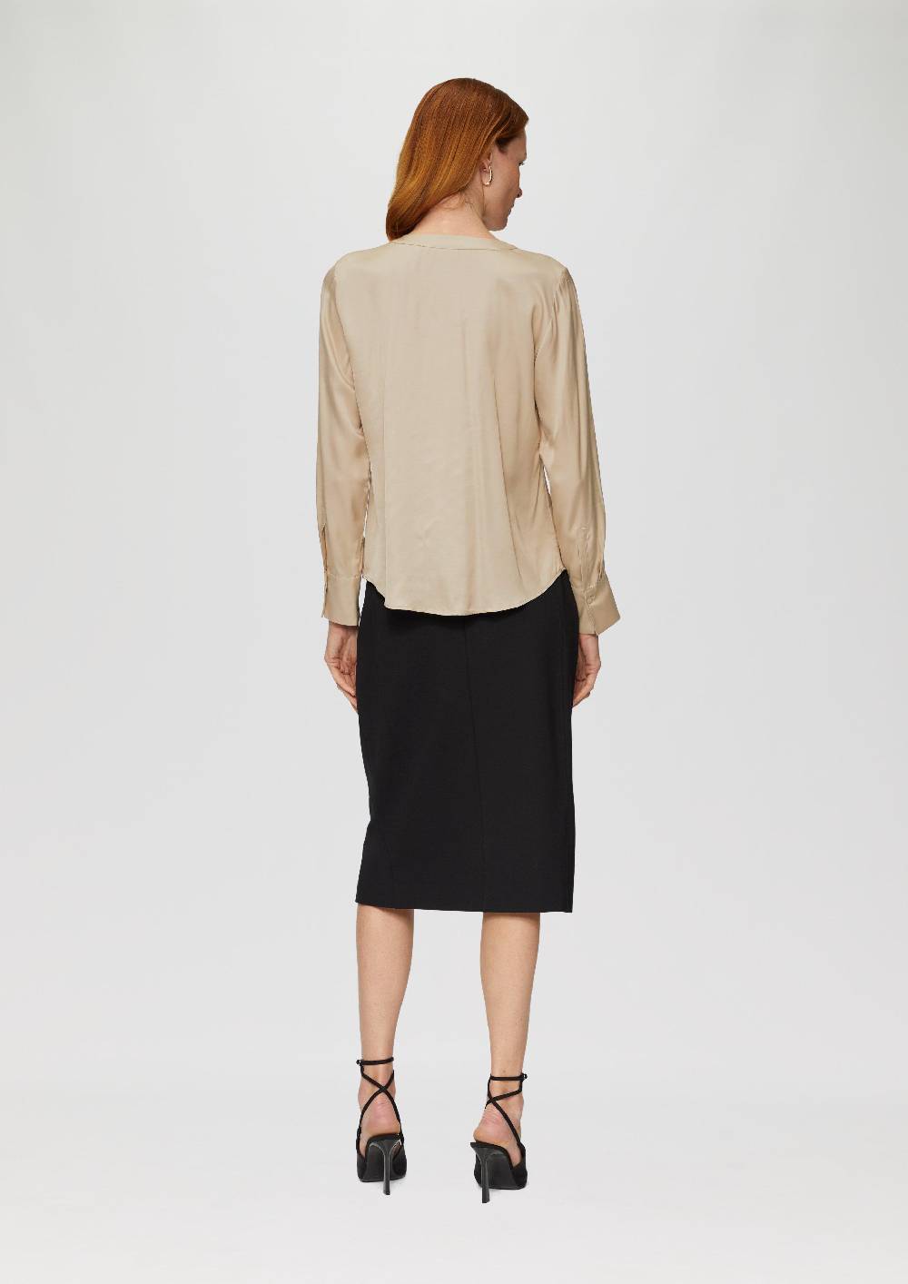 S.Oliver Satinbluse Mit Raffung Und Verdeckter Knopfleiste