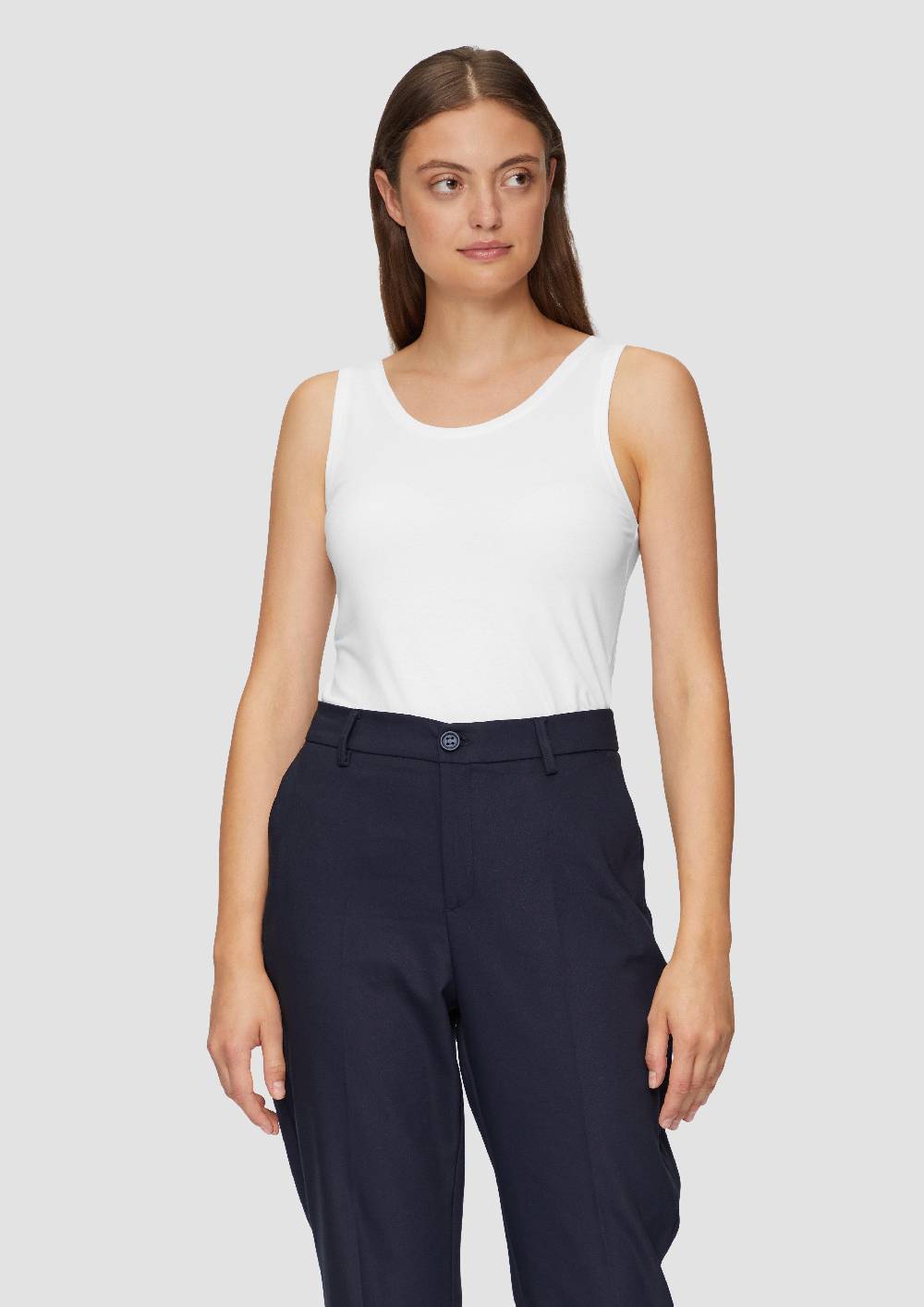 S.Oliver Schmal Geschnittenes Tanktop Aus Baumwolljersey