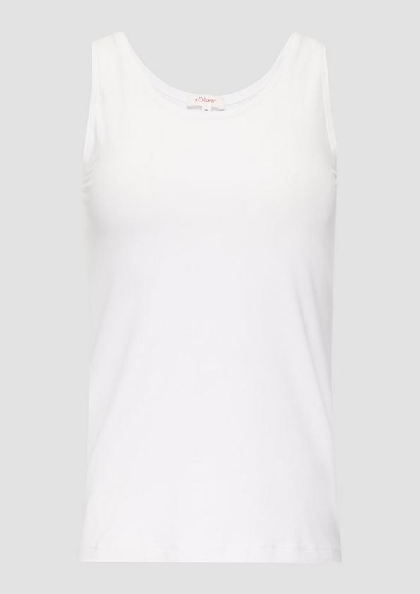 s.Oliver Schmal geschnittenes Tanktop aus Baumwolljersey
