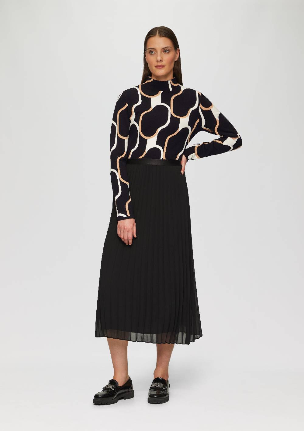 S.Oliver Schmaler Strickpullover Mit Jacquard-Muster