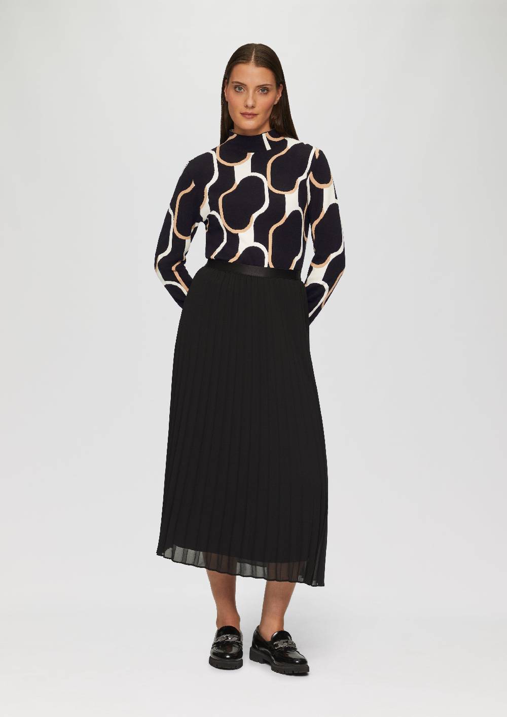 S.Oliver Schmaler Strickpullover Mit Jacquard-Muster