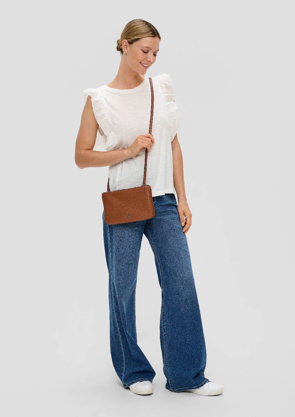 S.Oliver Schultertasche In Leder-Optik Mit Reißverschluss