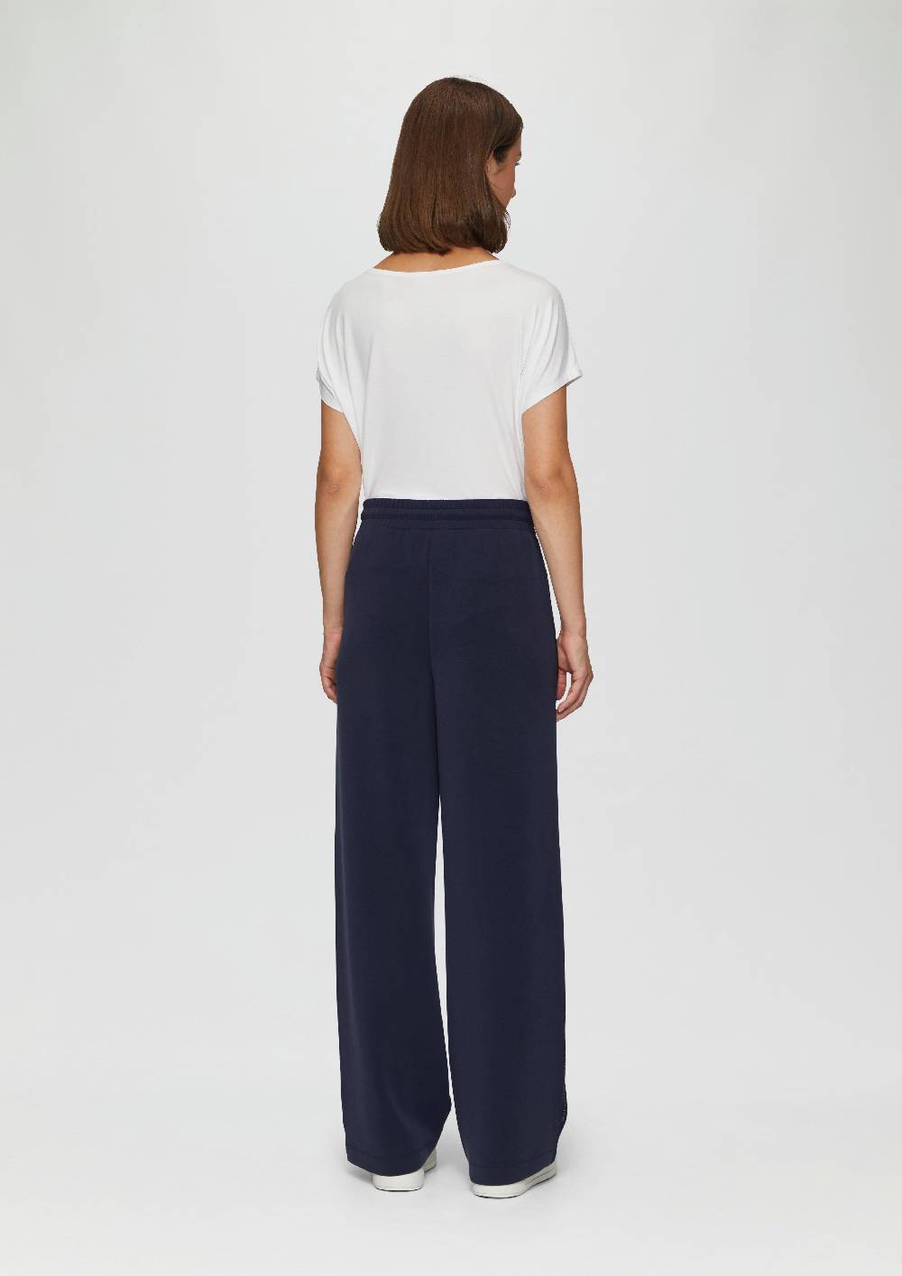 S.Oliver Scuba-Hose Mit Wide-Leg Und Logo-Detail An Der Seitennaht