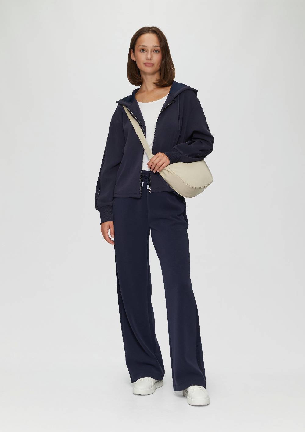 S.Oliver Scuba-Hose Mit Wide-Leg Und Logo-Detail An Der Seitennaht