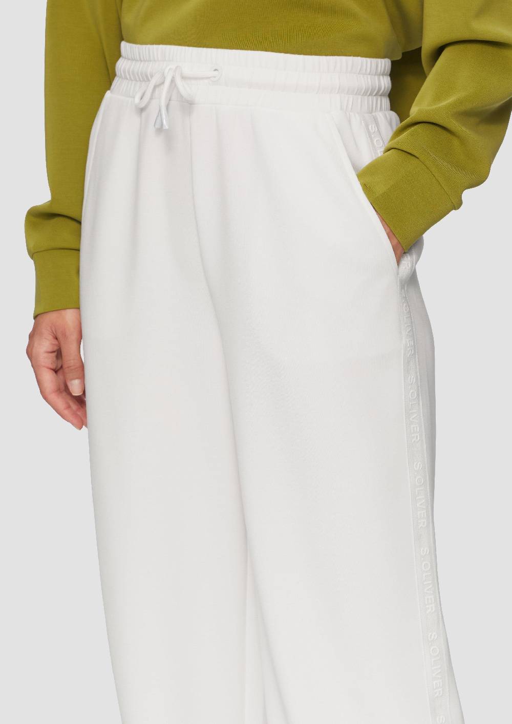 S.Oliver Scuba-Hose Mit Wide-Leg Und Logo-Detail An Der Seitennaht