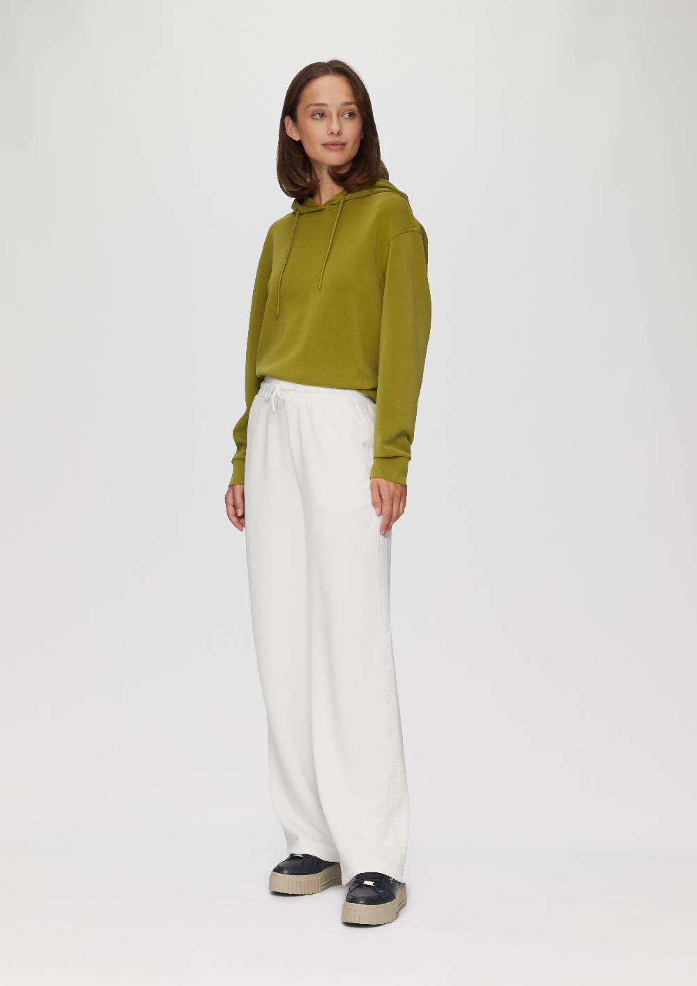 S.Oliver Scuba-Hose Mit Wide-Leg Und Logo-Detail An Der Seitennaht