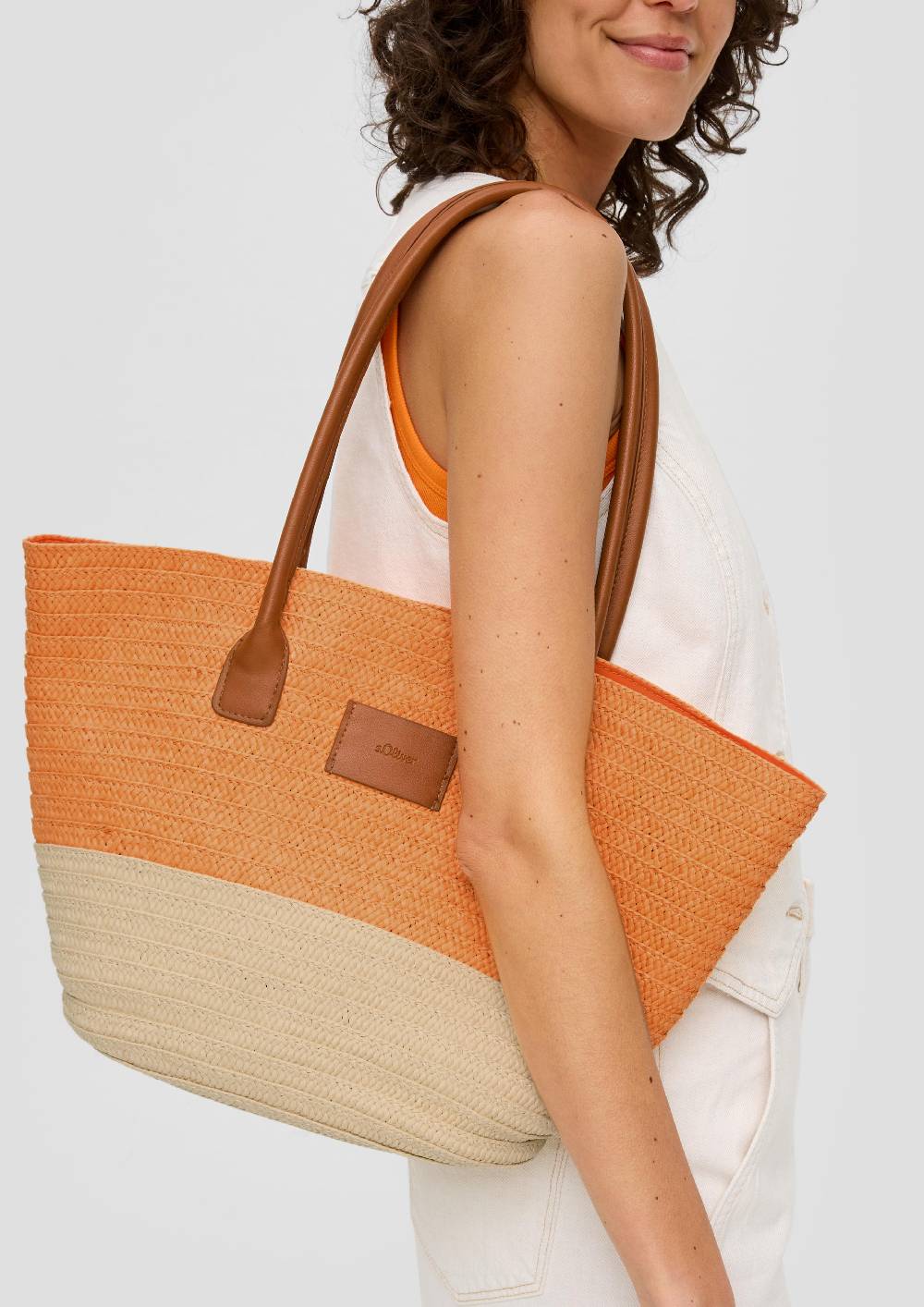 S.Oliver Shopper In Bast-Optik Mit Magnet-Verschluss