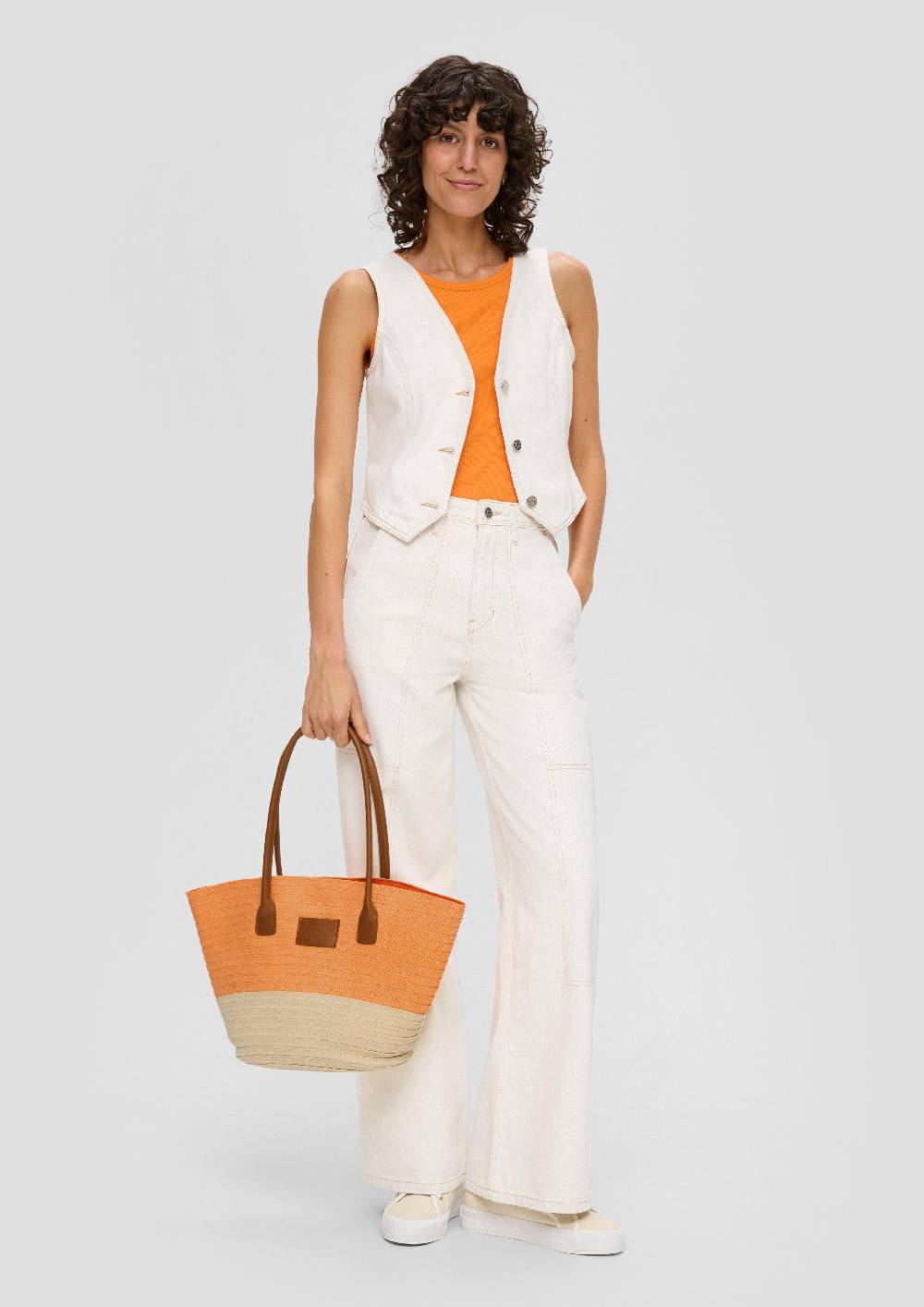 S.Oliver Shopper In Bast-Optik Mit Magnet-Verschluss