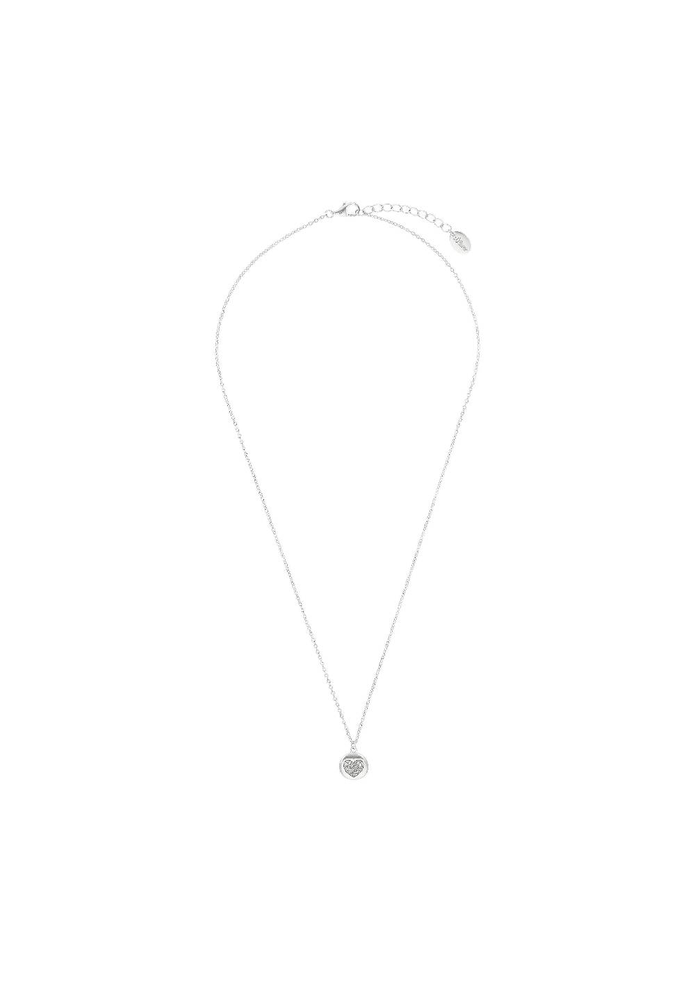 S.Oliver Silber-Halsskette Mit Kreisrundem Herz-Anhänger