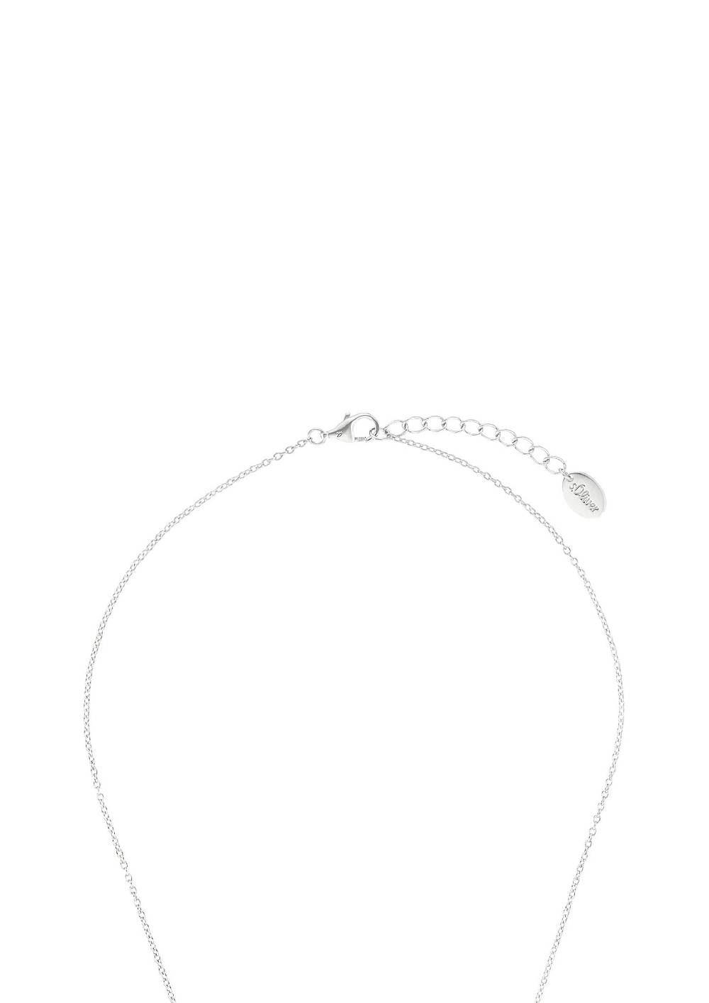 S.Oliver Silber-Halsskette Mit Kreisrundem Herz-Anhänger