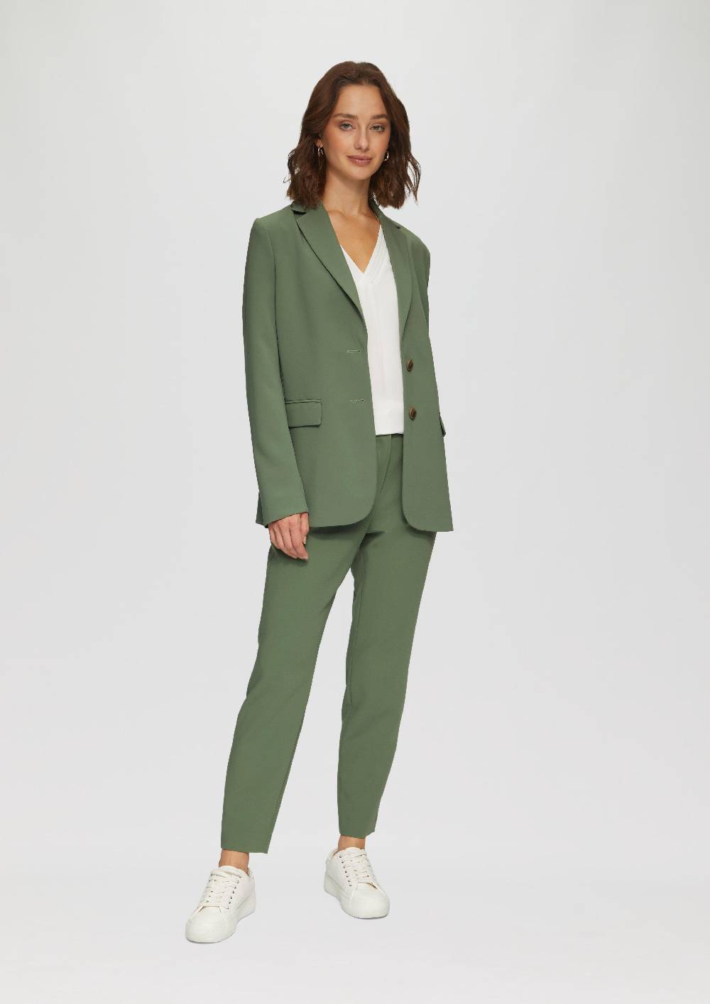 S.Oliver Slim: Cigarette Pants In Ankle-Länge Aus Twill