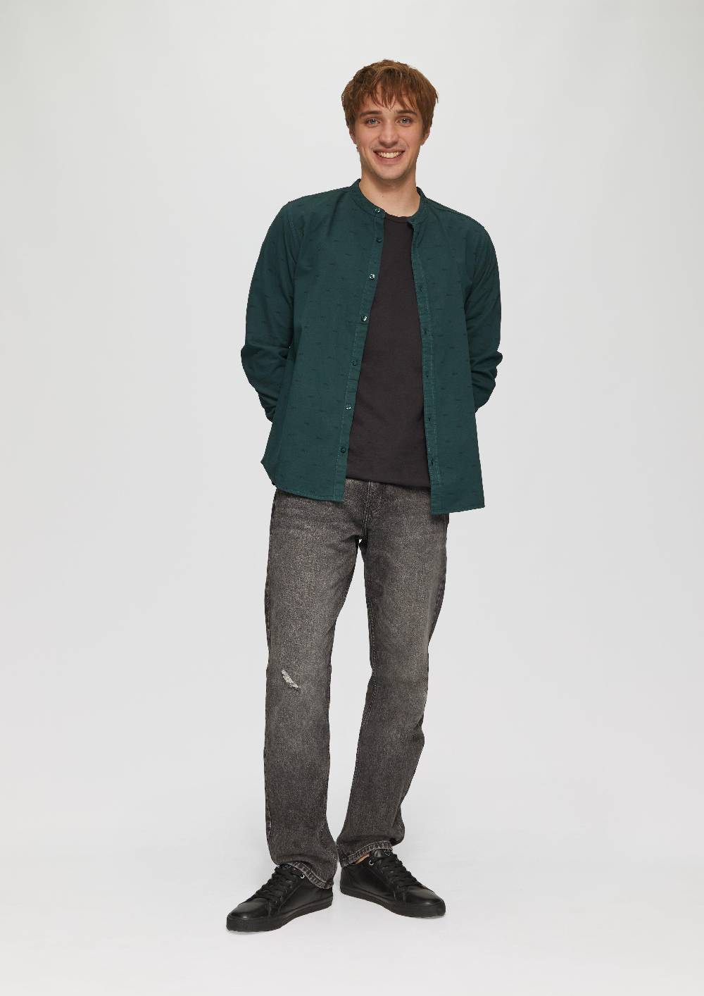 S.Oliver Slim Fit: Gewaschenes Hemd Mit All-over-Print