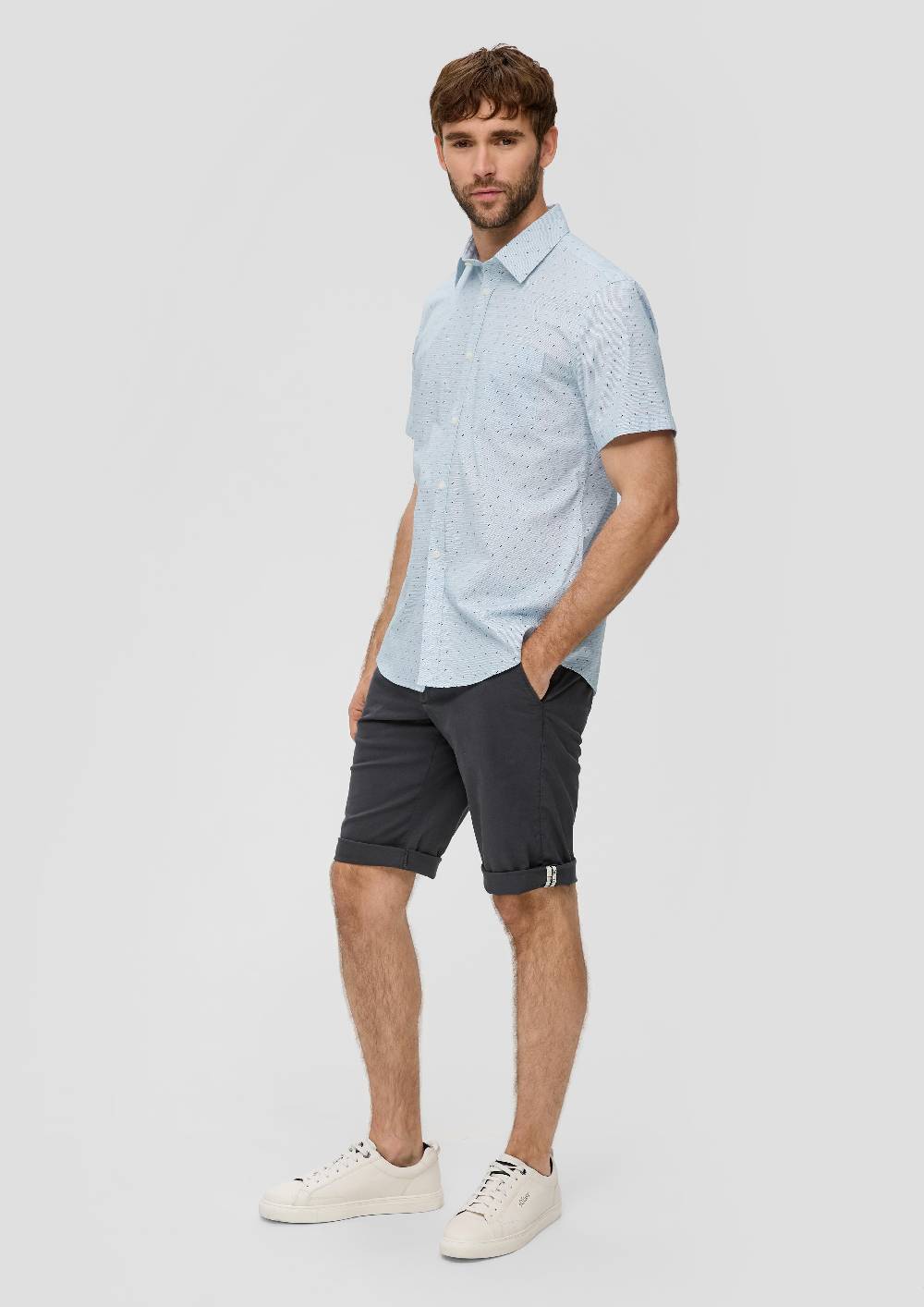 S.Oliver Slim Fit: Kurzarmhemd Mit Aufgesetzter Tasche