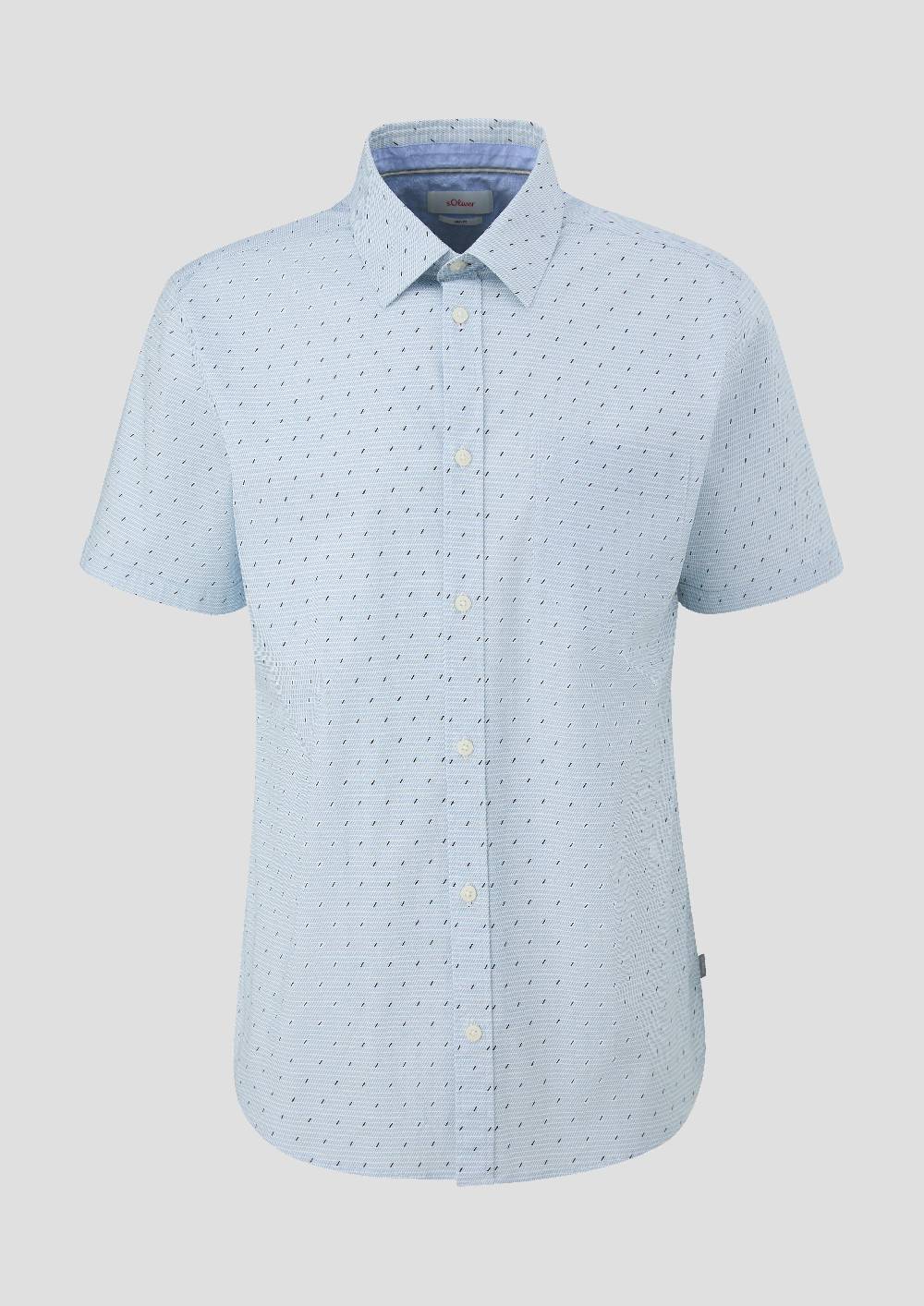 S.Oliver Slim Fit: Kurzarmhemd Mit Aufgesetzter Tasche