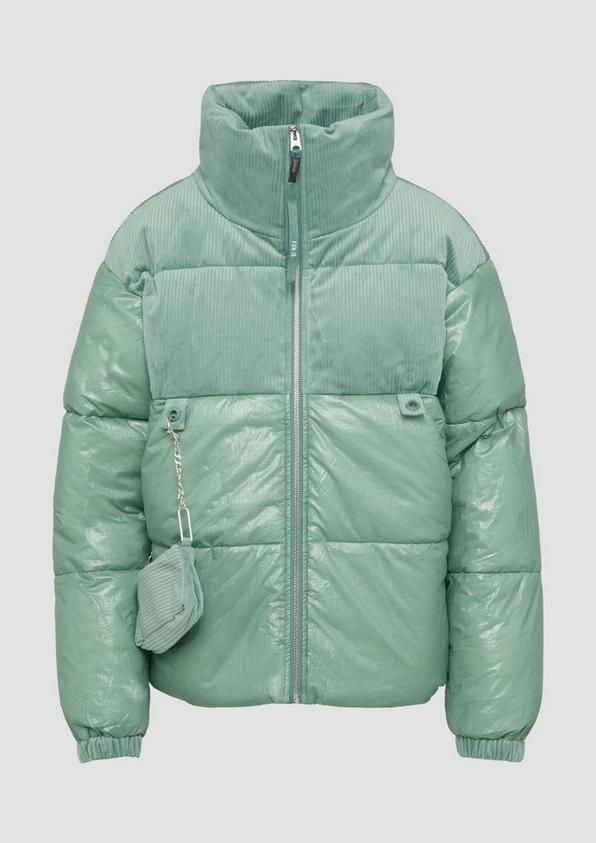 s.Oliver Steppjacke im Fabricmix mit abnehmbarer Tasche