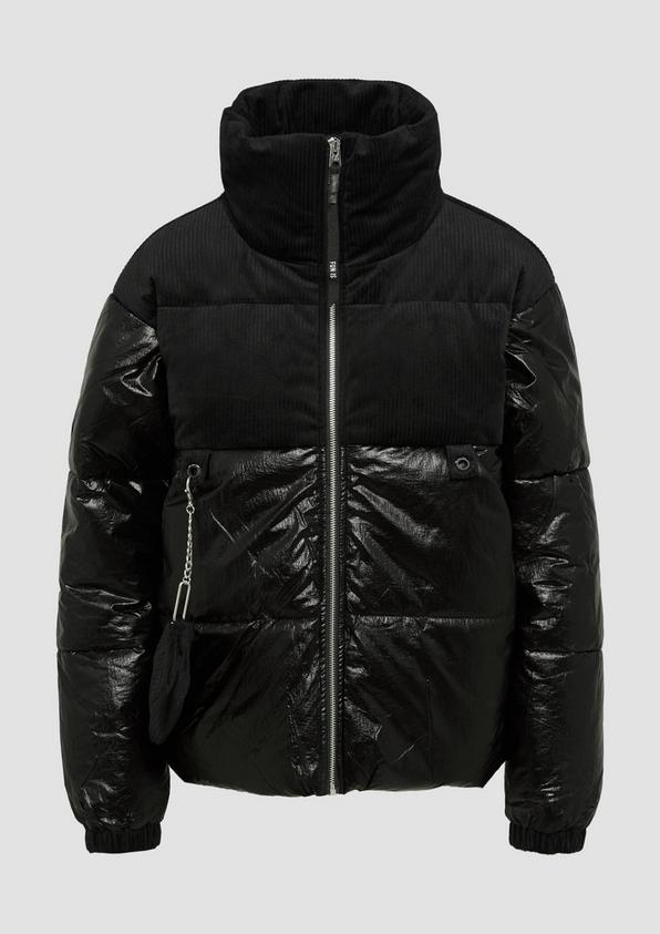 s.Oliver Steppjacke im Fabricmix mit abnehmbarer Tasche