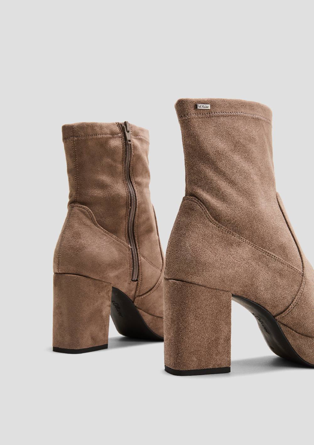 S.Oliver Stiefel Mit Blockabsatz In Velorslederoptik