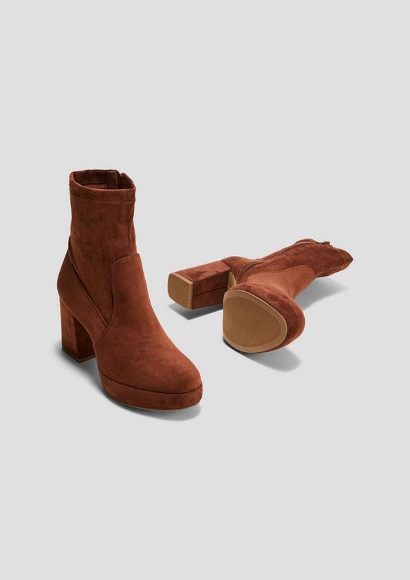 s.Oliver Stiefel mit Blockabsatz in Velorslederoptik