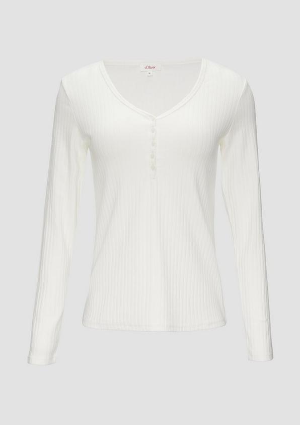 s.Oliver Stretchiges Longsleeve mit Henleyausschnitt