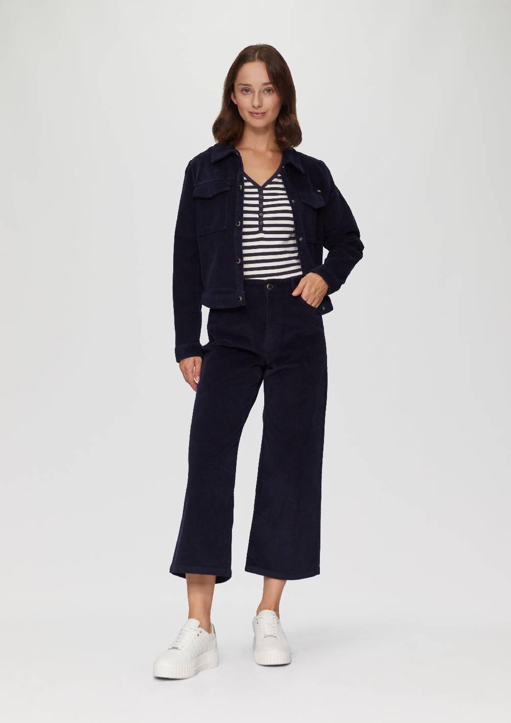 S.Oliver Stretchiges Longsleeve Mit Henleyausschnitt