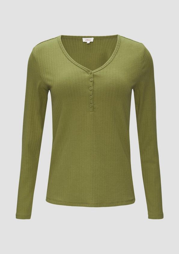 s.Oliver Stretchiges Longsleeve mit Henleyausschnitt