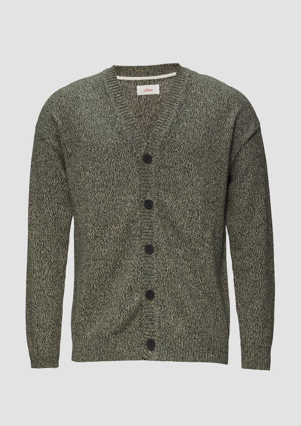 S.Oliver Strickcardigan Mit V-Ausschnitt In Bicolor-Optik
