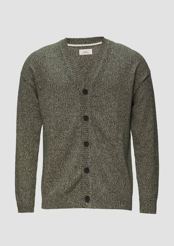 s.Oliver Strickcardigan mit V-Ausschnitt in Bicolor-Optik