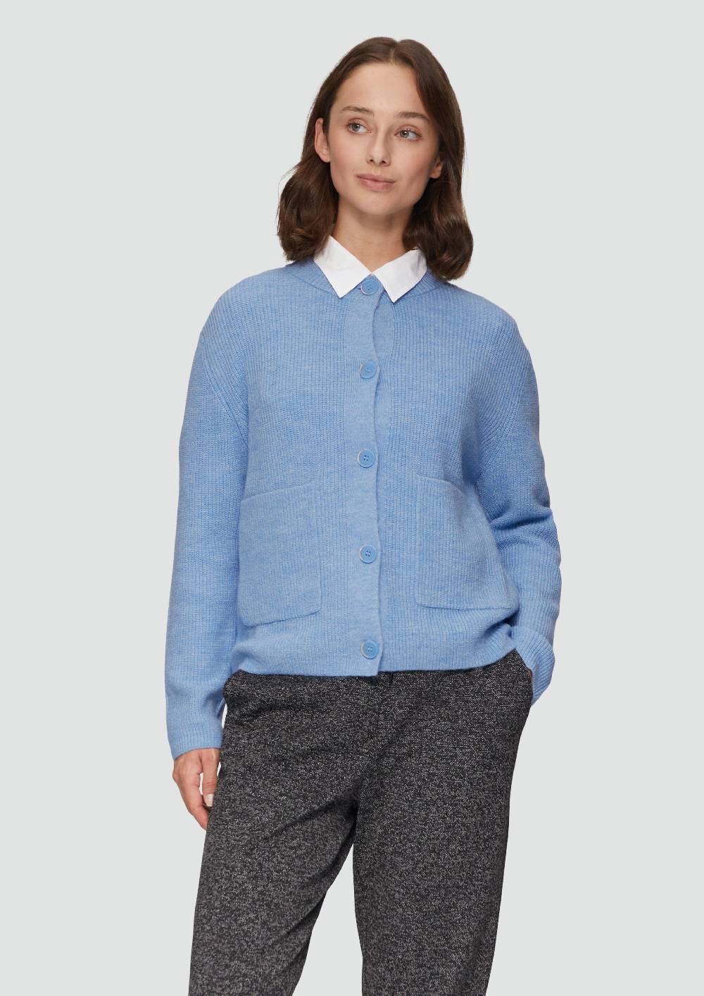 S.Oliver Strickjacke Aus Alpakamix Mit Aufgesetzten Taschen