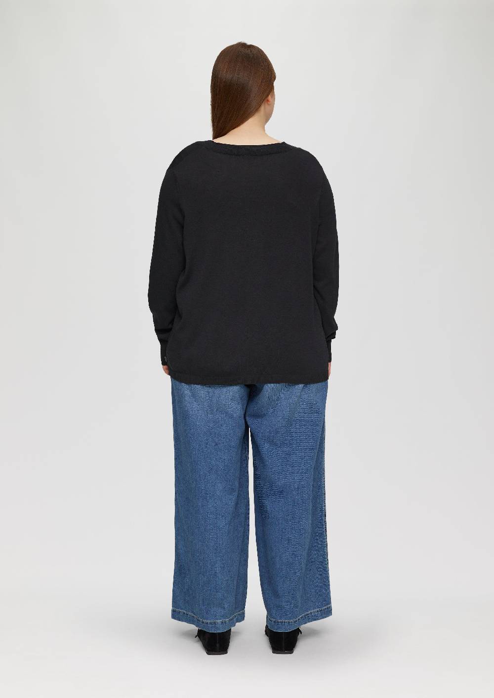 S.Oliver Strickjacke Aus Viskosemix Mit Rippbündchen