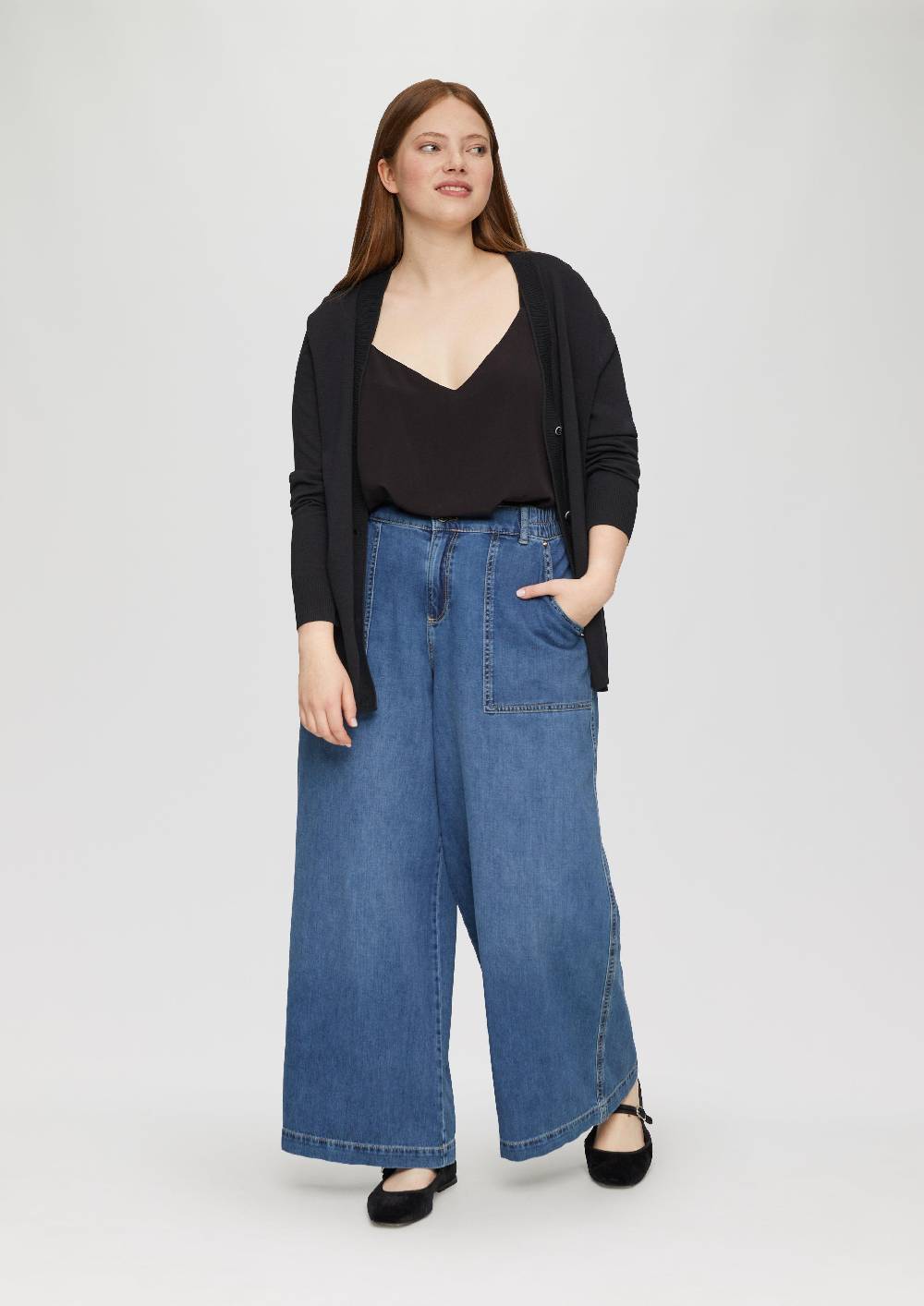 S.Oliver Strickjacke Aus Viskosemix Mit Rippbündchen